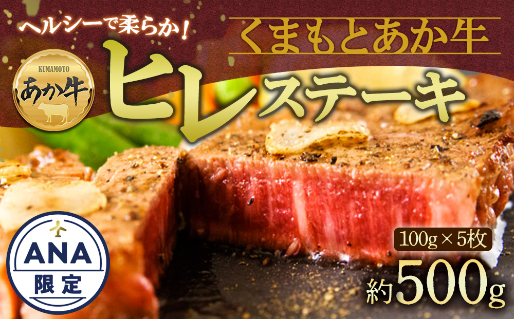 【選べる内容量】あか牛 ヒレ ステーキ 約100g×5枚 牛肉 冷凍 和牛 ブランド牛 限定 希少部位 国産 人気 ヘルシー 小分け おすすめ 贅沢 豪華 熊本県 阿蘇市 100g×5枚