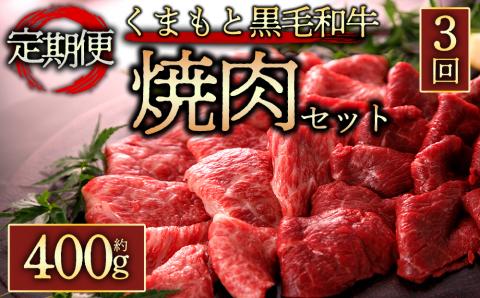 [定期便 全3回]くまもと黒毛和牛焼肉 400g 桜屋 黒毛和牛 ブランド牛 和牛 牛肉 国産 定期便 毎月 人気 ジューシー 霜降り 焼肉 熊本 阿蘇