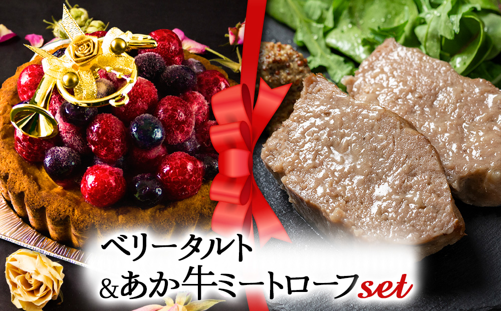【選べるセット】【2025クリスマス】 クリスマス限定「ベリータルト＆あか牛ミートローフ」 冷凍 熊本県 阿蘇市