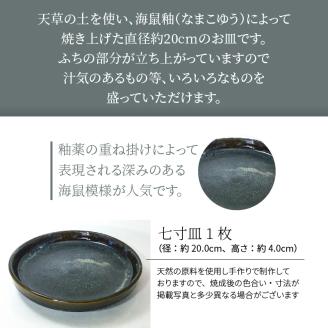 S045-006_青ナマコ釉七寸皿 1枚