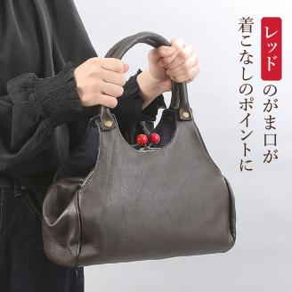 S056-010_赤玉がま口手提げバック
