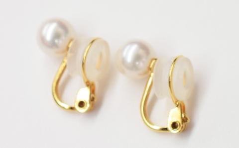 【E：イヤリング SV925（ゴールド）※直結】S085-323_天草産 8mm-8.5mm あこや真珠 ホワイトピンク 花珠級 スタッド パールピアス イヤリング E：イヤリング SV925（ゴールド）※直結
