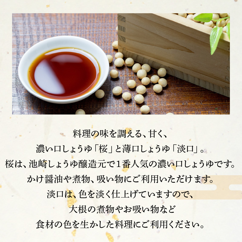 S022-006_池崎しょうゆ醸造元 濃い口＆薄口しょうゆ 2本セット 2本セット（濃い口、薄口）