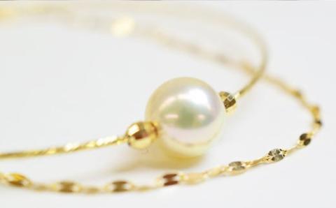 S085-107_天草産 8-8.5mm あこや真珠 パール ブレスレット ホワイトピンク