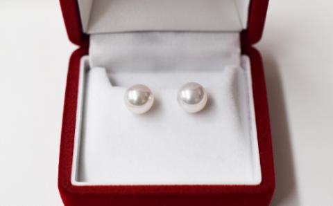 【D：ピアス チタン】S085-322_天草産 8mm-8.5mm あこや真珠 ホワイトピンク 花珠級 スタッド パールピアス イヤリング D：ピアス チタン