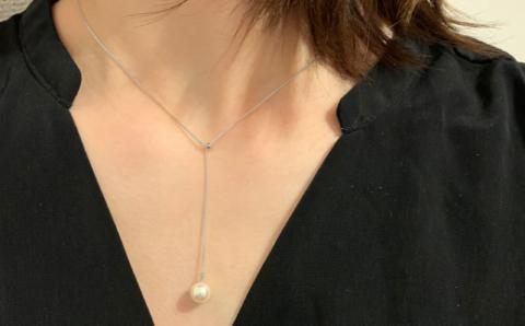 【Pt850】S085-338_天草産 7.5-8mm あこや真珠 Yスタイル パール ネックレス ホワイト ピンク Pt850