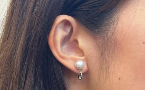 S085-364_8mm - 8.5mm あこや真珠 スタッドイヤリング ナチュラル【F：イヤリング SV925（シルバー）※直結】 F：イヤリング SV925（シルバー）※直結