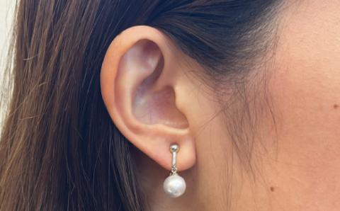 S085-366_8mm - 8.5mm あこや真珠 スタッドイヤリング ナチュラル【H：イヤリング SV925（シルバー）※ブラ】 H：イヤリング SV925（シルバー）※ブラ