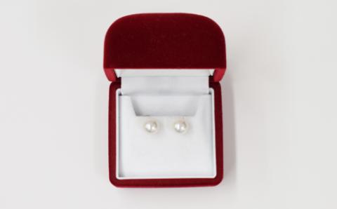 【C：ピアス Pt900（プラチナ）】S101-296_天草産 9mm - 9.5mm あこや真珠 ホワイトピンク 花珠級 スタッド パールピアス C：ピアス Pt900（プラチナ）