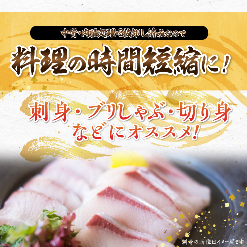 S042-001_ブリフィレ 半身 約3kg(約1.5kg×2枚)ぶり 鰤【先行予約】