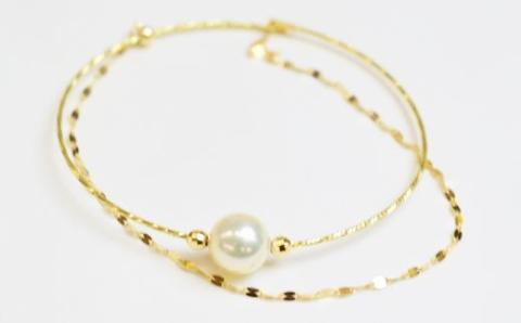 S085-107_天草産 8-8.5mm あこや真珠 パール ブレスレット ホワイトピンク