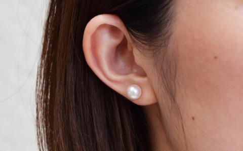 【C：ピアス Pt900（プラチナ）】S085-321_天草産 8mm-8.5mm あこや真珠 ホワイトピンク 花珠級 スタッド パールピアス イヤリング C：ピアス Pt900（プラチナ）