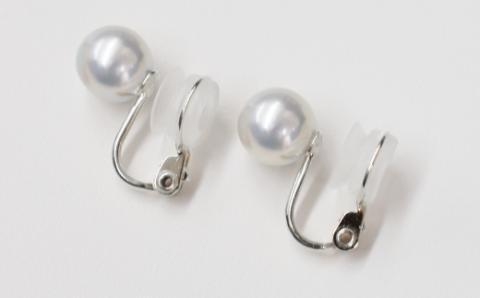 S085-364_8mm - 8.5mm あこや真珠 スタッドイヤリング ナチュラル【F：イヤリング SV925（シルバー）※直結】 F：イヤリング SV925（シルバー）※直結
