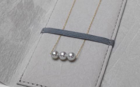 S101-218_天草産 8-9mm アジャスター シルバー あこや真珠 ペンダント ネックレス パール 3連