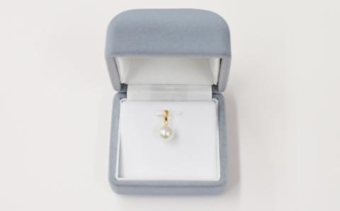 S101-341_9mm - 9.5mm チェーンなし ホワイトピンク あこや真珠 花珠級 ペンダントトップ パール【K18YG】 K18YG