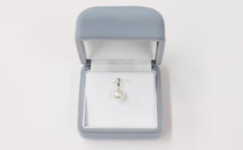 S101-342_9mm - 9.5mm チェーンなし ホワイトピンク あこや真珠 花珠級 ペンダントトップ パール【K18WG】 K18WG