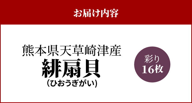 S021-003_熊本県天草崎津産 緋扇貝（ひおうぎがい）彩り 16枚