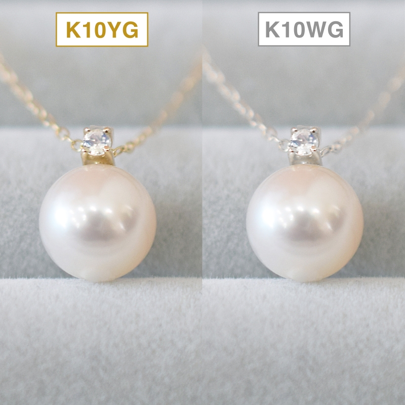 S085-550_あこや真珠 ペンダント ネックレス 8mm - 8.5mm K10 天草 熊本 ホワイトピンク 誕生石 6月 ムーンストーン 半貴石 本真珠