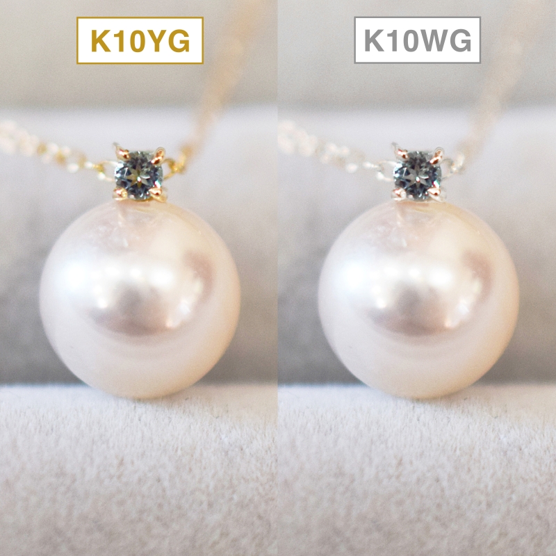 S085-565_あこや真珠 ペンダント ネックレス 8ｍｍ - 8.5mm K10 天草 熊本 ホワイトピンク 誕生石 11月 ブルートパーズ 半貴石 本真珠