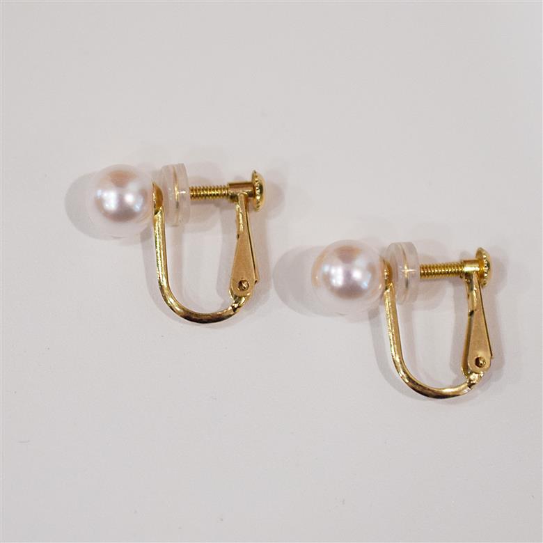 S085-576_あこや真珠 天草 イヤリング 6mm - 6.5mm ホワイトピンク 真珠