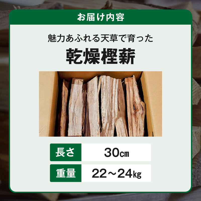 S163-001_魅力あふれる天草で育った乾燥樫薪（天樫　長さ30cm　22～24kg） 長さ30cm　22～24kg