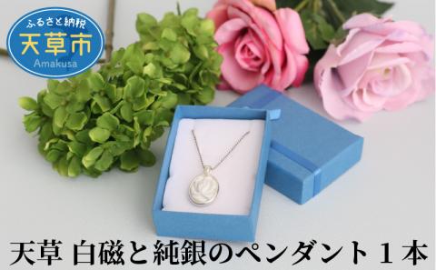 S039-001_天草 白磁と純銀のペンダント 1本