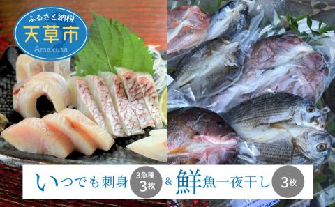 S059-005_いつでも刺身 3魚種 3枚＆鮮魚一夜干し 3枚セット