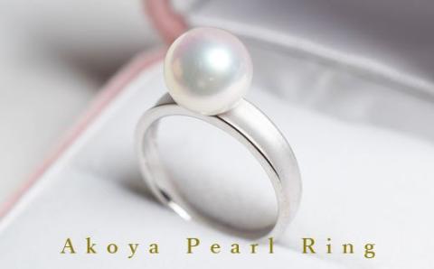 S085-347_天草産 プラチナ パール リング あこや真珠 ピンク　12号 12号
