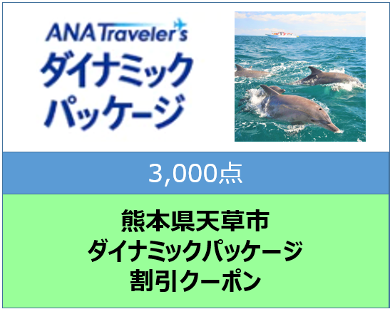 熊本県天草市ANAトラベラーズダイナミックパッケージクーポン3,000点分