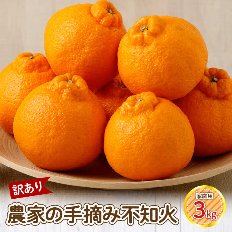 S040-030_【訳あり】農家の手摘み　不知火　家庭用　3kg ≪順次発送≫