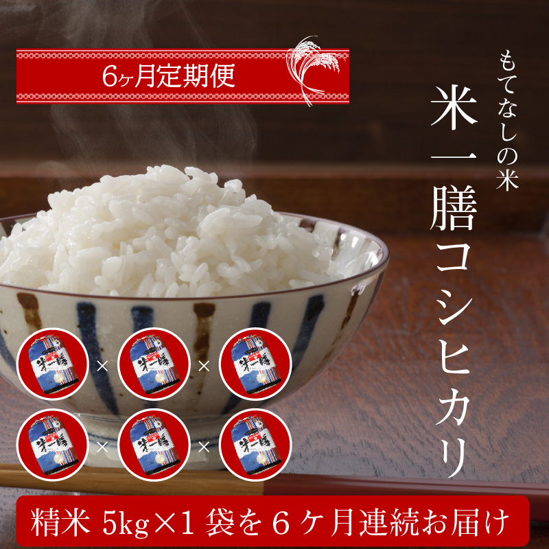 S050-T04_【6ヶ月定期便】コシヒカリ 精米 5kg
