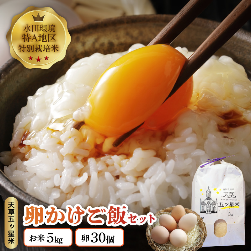 S061-003_天草五ッ星米卵かけご飯セット(お米 5kg 卵 30個)