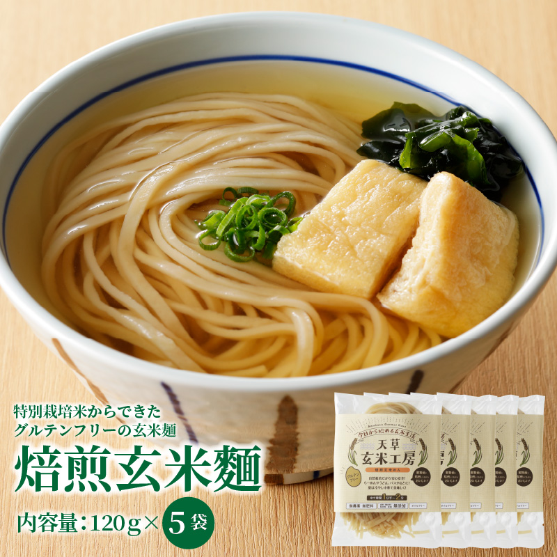 S067-028_特別栽培米からできた焙煎玄米麺（120g×5袋） 600g