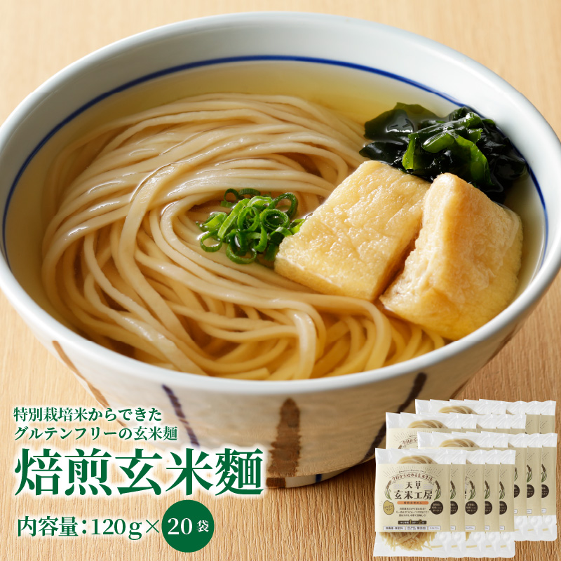 S067-031_特別栽培米からできた焙煎玄米麺（120g×20袋） 2400g