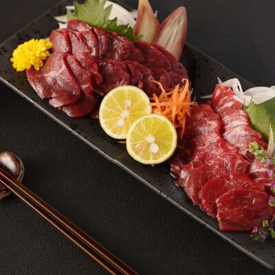 【国産馬刺し】熊本直送　ブロック肉　赤身400g+ユッケ400g　合計800g(美里町)【配送不可地域：離島】