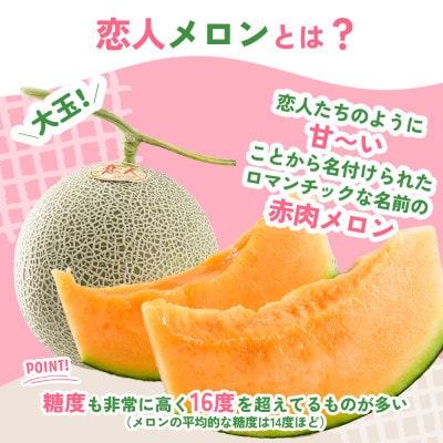 【先行受付】熊本県 美里町産 稀少な上田農園の「恋人メロン」 1.4kg以上(1玉) 赤肉