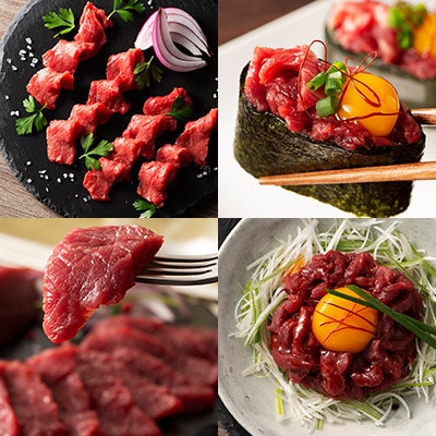 「熊本特産馬刺しとくまもと黒毛和牛」フジチクオリジナル贅沢食べ比べセット(美里町)【配送不可地域：離島】