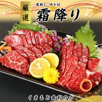 【熊本直送】馬刺しブロック肉　霜降り(中トロ)500g(美里町)【配送不可地域：離島】