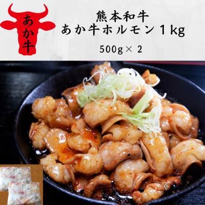 熊本和牛あか牛ホルモン1kg(500g×2)(美里町)【配送不可地域：離島】
