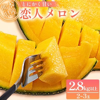 【希少】【数量限定】熊本県 美里町 「恋人メロン」 計2.8kg以上(2玉～3玉) 【上田農園】