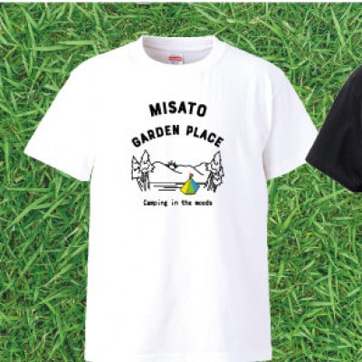 【美里町ガーデンプレイス】綿100%オリジナルTシャツ 　Landscape柄 【白】【Mサイズ】
