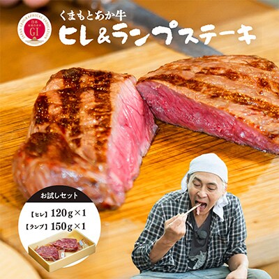 【GI認証】くまもとあか牛 ヒレステーキ＆ランプステーキ お試しセット(あか牛のたれ付き)(美里町)【配送不可地域：離島】