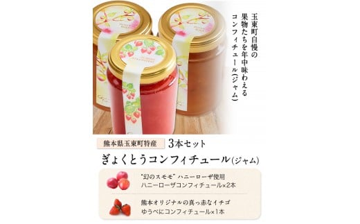 コンフィチュールセット 【ハニーローザ】【イチゴ(ゆうべに)】《60日以内に出荷予定(土日祝除く)》  ぷらっとぎょくとう---sg_gytjam_60d_26_10500_3set---