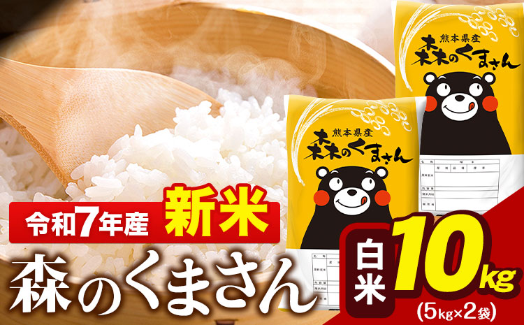 新米 令和7年産  白米  森のくまさん 10kg 5kg × 2袋  熊本県産 単一原料米 森くま《7-14日以内に出荷予定(土日祝除く)》 ｜人気米 熊本県産米 お米 生活応援米---gkt_mk7_wx_23000_10kg_h---
