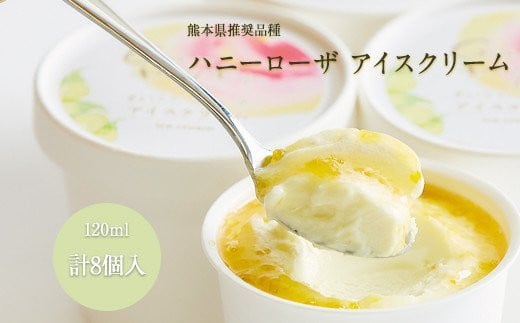 糖度17度の甘さ♪ハニーローザアイスクリーム 120ml×8個 《60日以内に出荷予定(土日祝除く)》  ぷらっとぎょくとう---sg_fhoneyrosa_60d_26_14500_8p---
