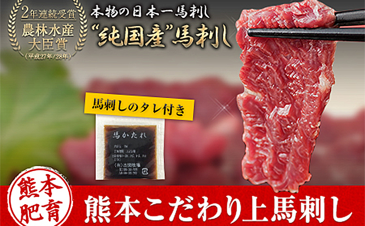 馬刺し 上赤身 ブロック 国産 熊本肥育  生食用 たれ付き(10ml×6袋) 100g×6セット《90日以内に出荷予定(土日祝除く)》---ng_fkgakm_90d_20000_600gt---