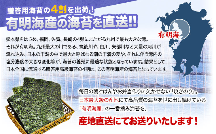 【12ヶ月定期便】訳あり 一番摘み 有明海産 海苔 80枚 《お申込み月翌月以降の出荷月から出荷開始》 熊本県産（有明海産）---fn_ntei_r7_156000_80m_mo12---