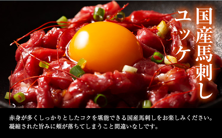 熊本 特産 馬刺し ユッケ 食べ比べ セット 250g ふじ馬刺し 国産馬刺し《30日以内に出荷予定（土日祝除く）》 熊本県 長洲町 くまもと黒毛和牛 黒毛和牛 冷凍 馬肉 馬刺し 馬 ユッケ ネギトロ たれ 生姜付き 送料無料 富士商株式会社---sn_ffujibyk_30d_r7_15000_250g---