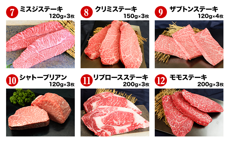 【12ヶ月定期便】あか牛 ステーキ 12種 肉 極上 食べ比べ 牛肉 サーロイン ロース《お申込み月の翌月から出荷開始》三協畜産---sn_fsa12tei_r7_500000_mo12num1---