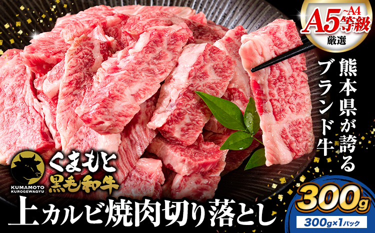 牛肉 A4～A5等級 黒毛和牛 切り落とし くまもと黒毛和牛 上 カルビ 焼肉切り落とし 300g 《60日以内に出荷予定(土日祝除く)》熊本県 長洲町 上カルビ 焼肉用 焼肉 肉 お肉 和牛 A5 A4 300g 小分け---ng_fzyoukbyk_60d_r7_7500_300g---
